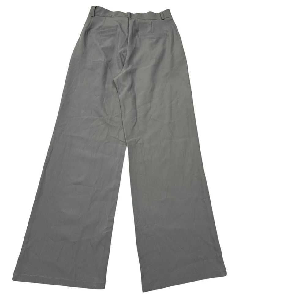 NiMin Gray Wide Leg High Waisted Pleated Trousers Dress Pants Small NEW